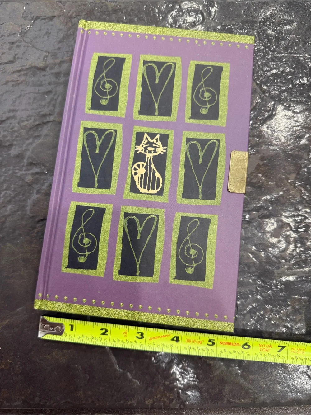 Vintage Markings Ani Allen Purple Cat Heart Music Journal